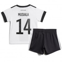 Fotballdrakt Barn Tyskland Jamal Musiala #14 Hjemmedraktsett VM 2022 Kortermet (+ Korte bukser)